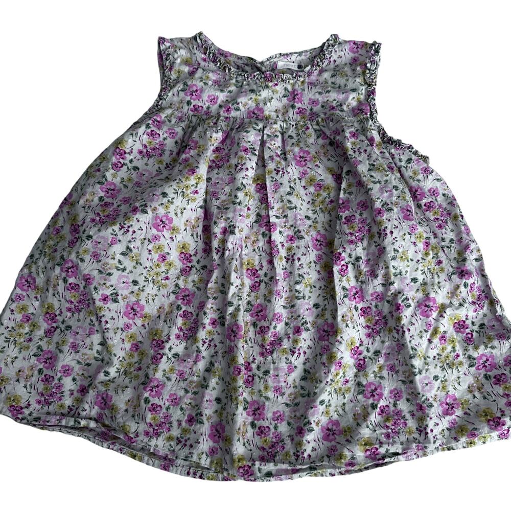 Floral Tunic Blouse - Ruffle Detail - Size 10